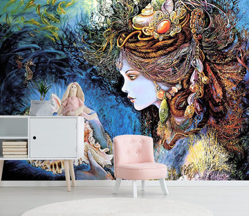 3D Hand Drawn Girl Conch 018 Wall Murals Wallpaper AJ Wallpaper 2 