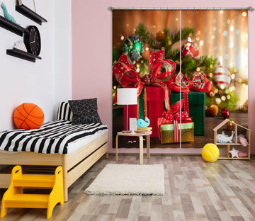 3D Gift Box 52086 Christmas Curtains Drapes Xmas