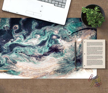 3D Dark Green Lines 18022 Desk Mat