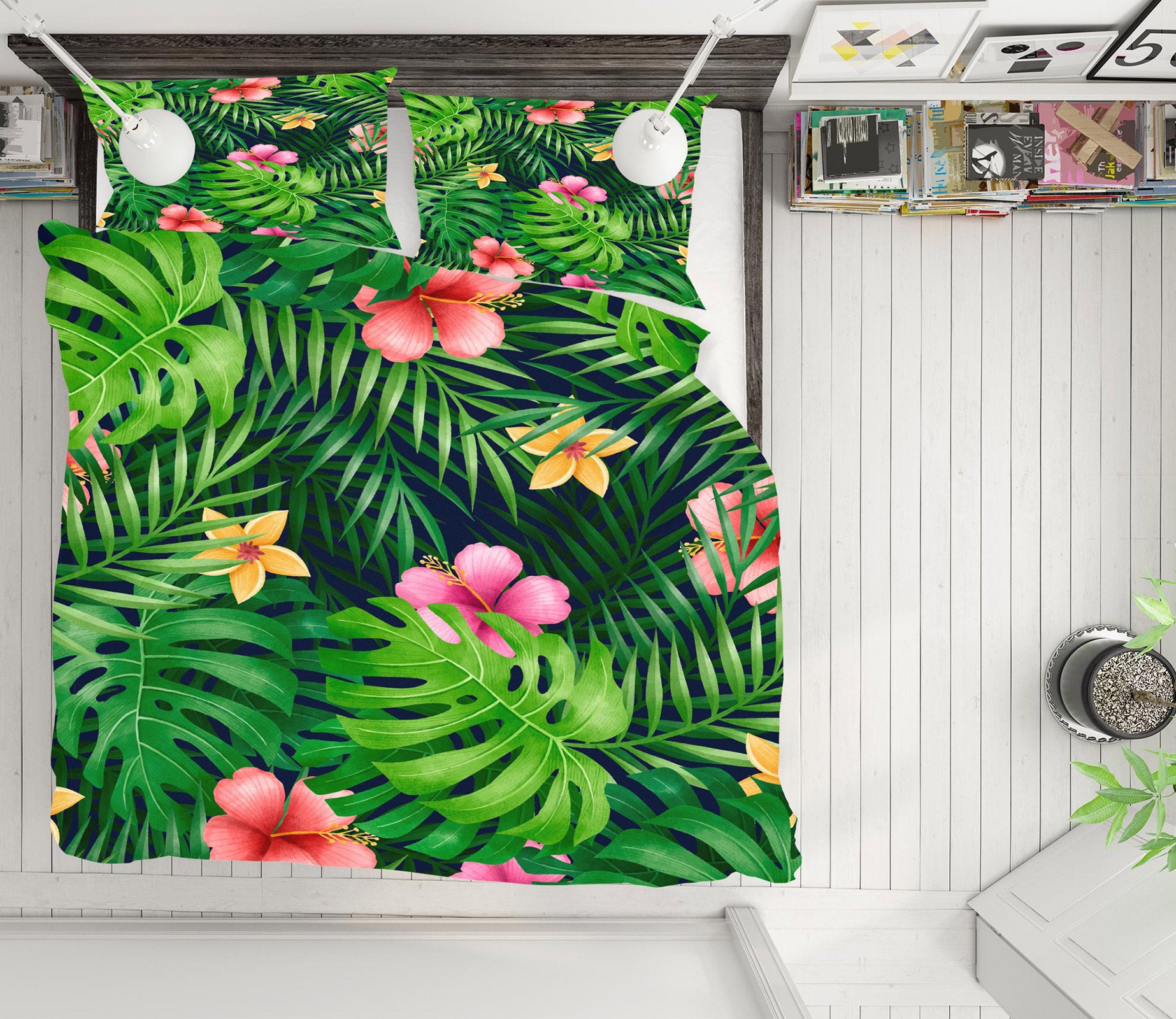 3D Leaves Flowers 60067 Bed Pillowcases Quilt