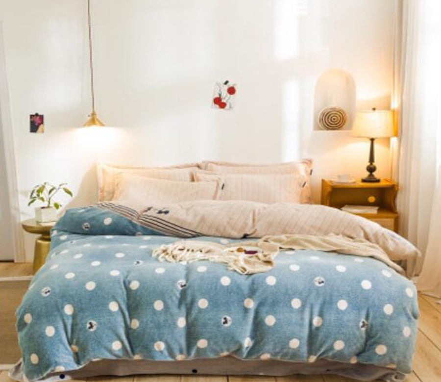 3D Blue Dots 20103 Bed Pillowcases Quilt