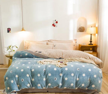 3D Blue Dots 20103 Bed Pillowcases Quilt