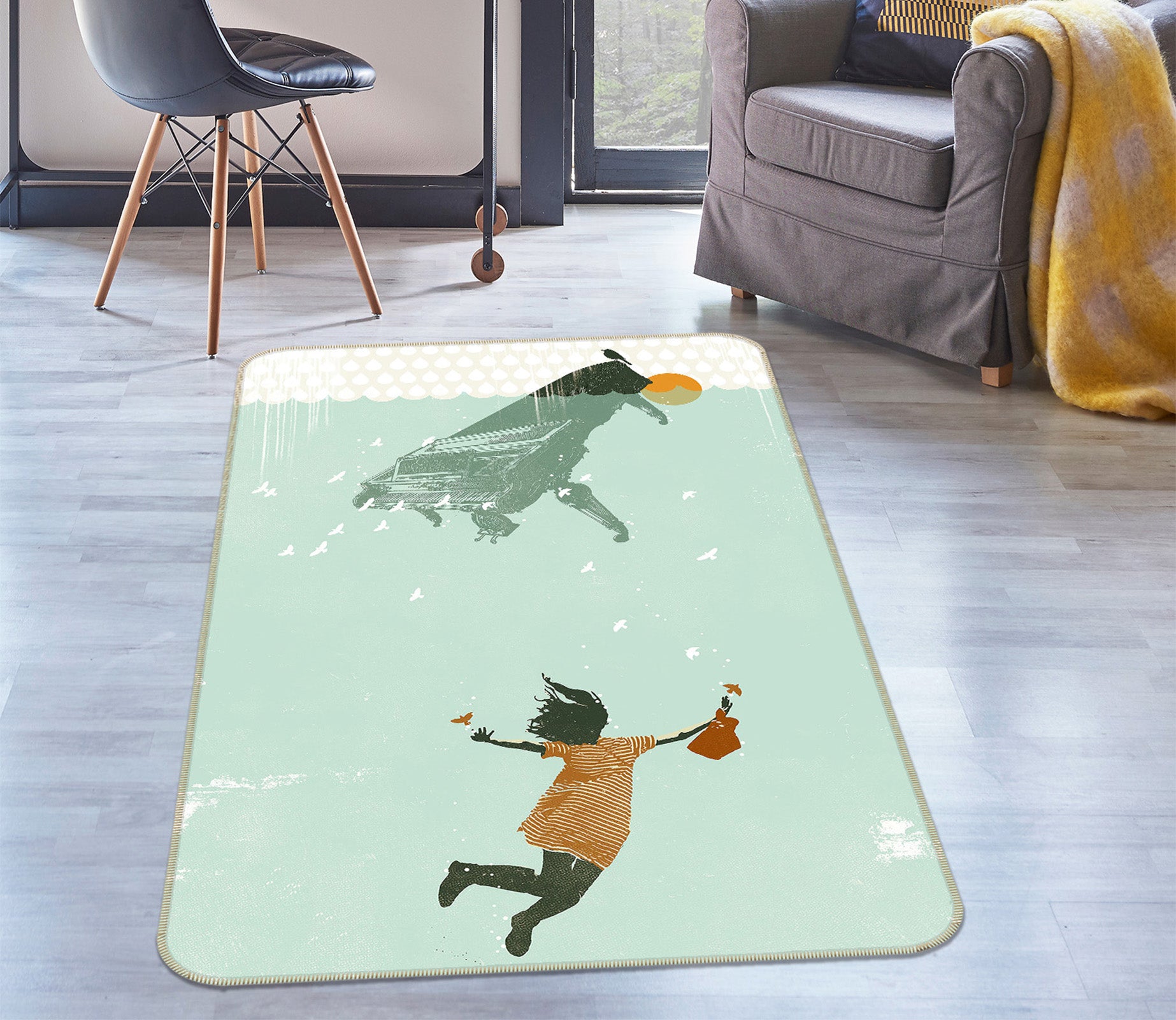 3D Girl Seal 84109 Showdeer Rug Non Slip Rug Mat