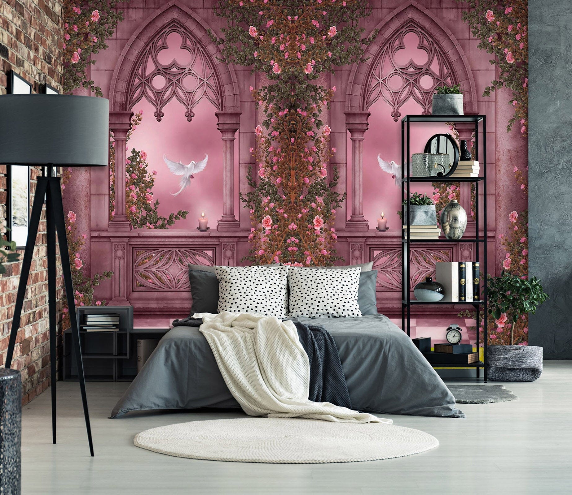 3D Pink Pigeon 1699 Wall Murals Wallpaper AJ Wallpaper 2 