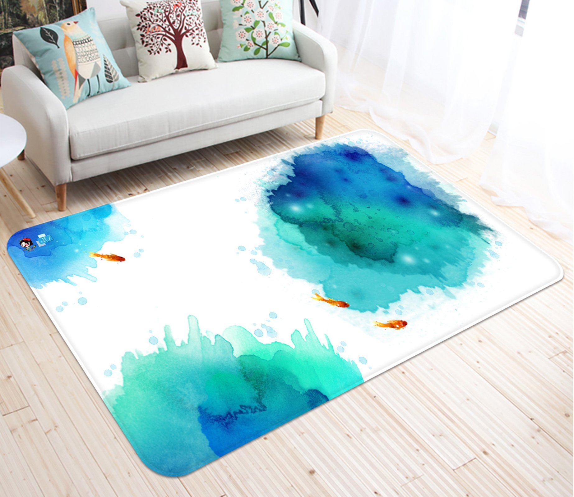 3D Watercolor 695 Non Slip Rug Mat Mat AJ Creativity Home 