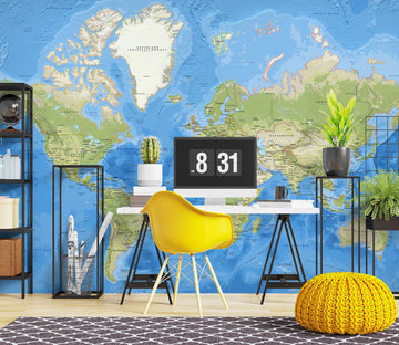 3D Graffiti World Map 1100 Wall Murals