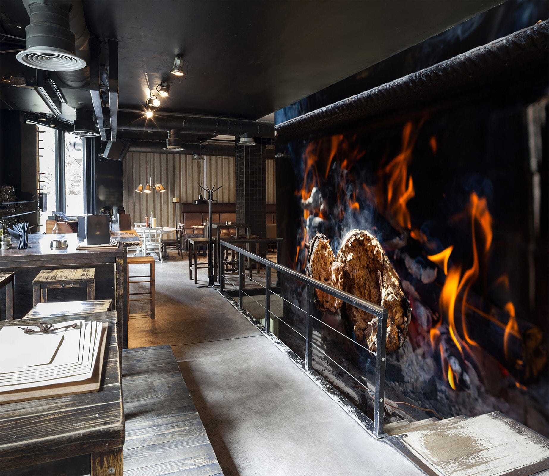 3D Fire Grilled Steak 1414 Wall Murals Wallpaper AJ Wallpaper 2 