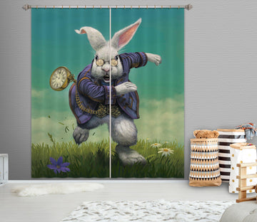 3D White Rabbit 092 Vincent Hie Curtain Curtains Drapes Curtains AJ Creativity Home 