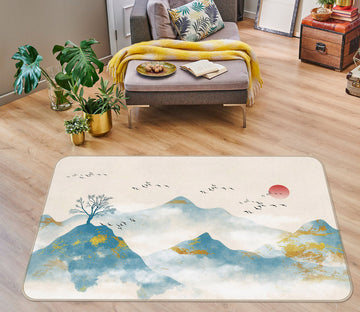 3D Ink Mountains 34030 Non Slip Rug Mat