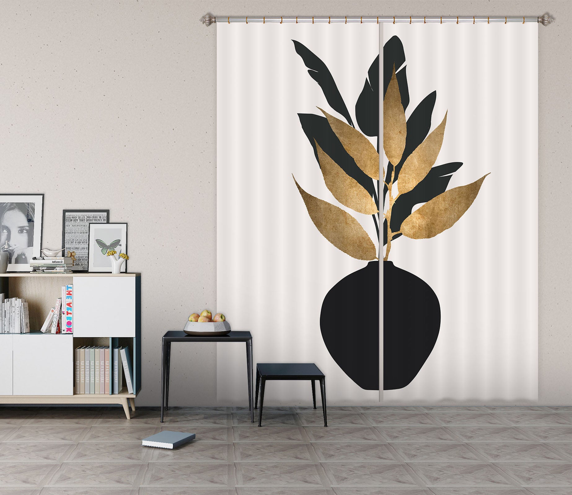 3D Golden Bouquet 1019 Boris Draschoff Curtain Curtains Drapes