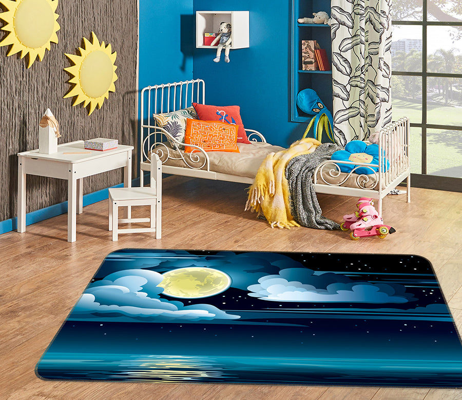 3D Moon Cloud 34228 Non Slip Rug Mat