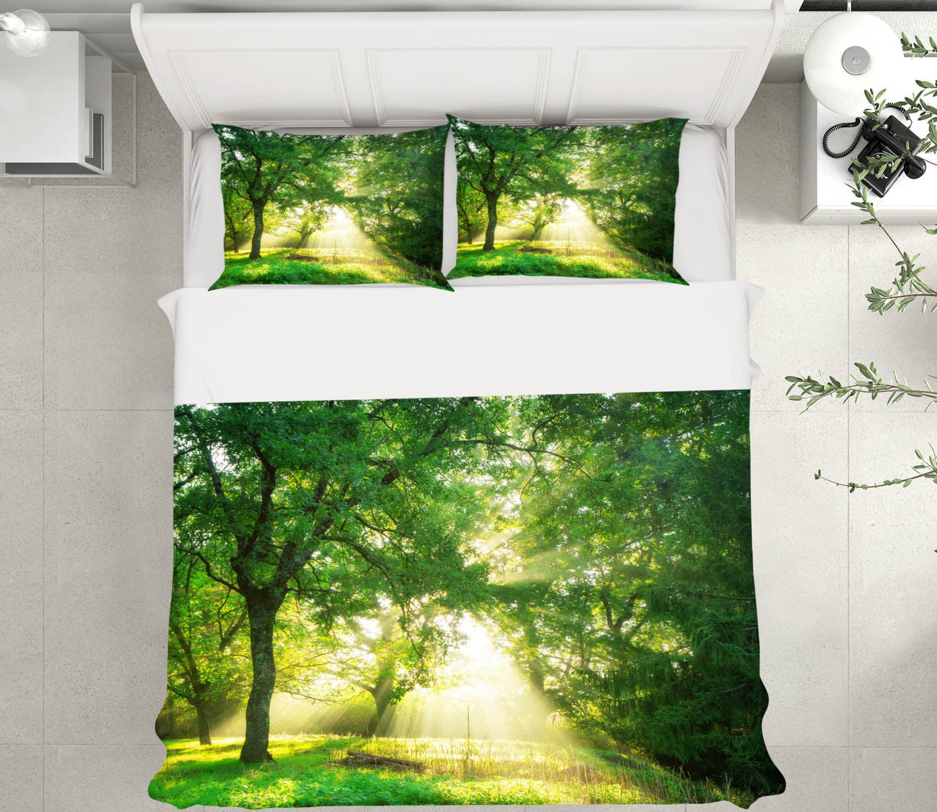 3D Tree Sunlight 61015 Bed Pillowcases Quilt