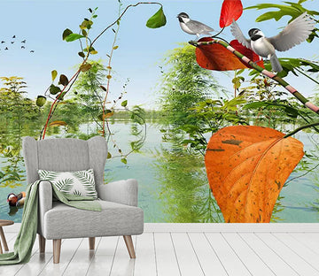 3D River Duck Bird WC727 Wall Murals