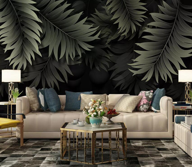 3D Green Leaf 1961 Wall Murals Wallpaper AJ Wallpaper 2 