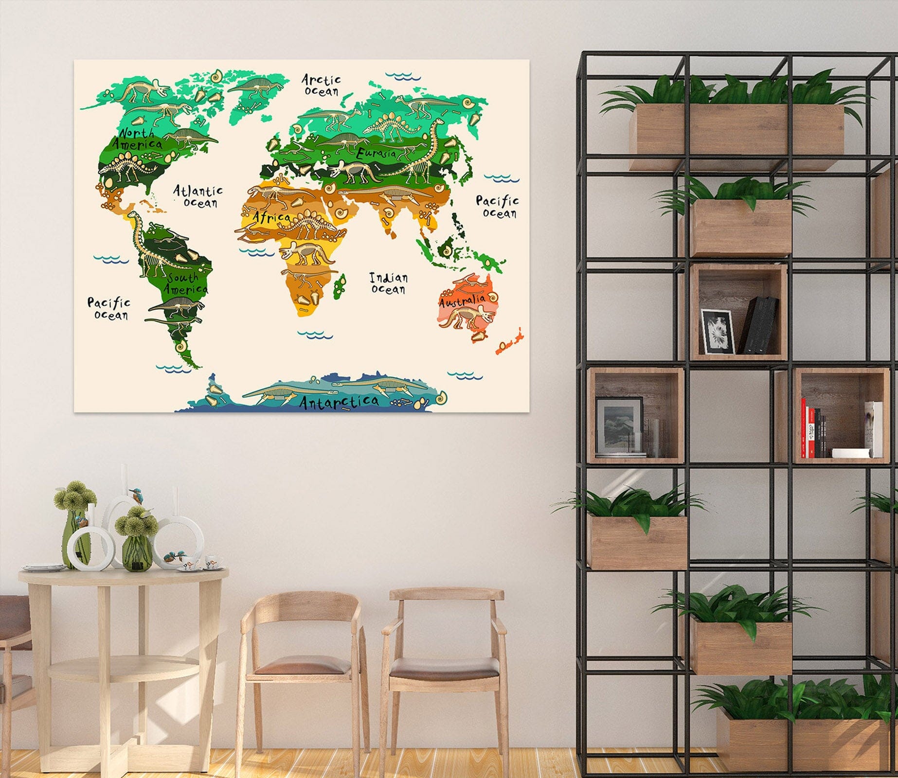 3D Seven Oceans 250 World Map Wall Sticker Wallpaper AJ Wallpaper 2 