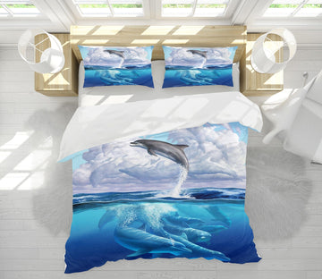3D Dolphonic Symphony 2105 Jerry LoFaro bedding Bed Pillowcases Quilt Quiet Covers AJ Creativity Home 