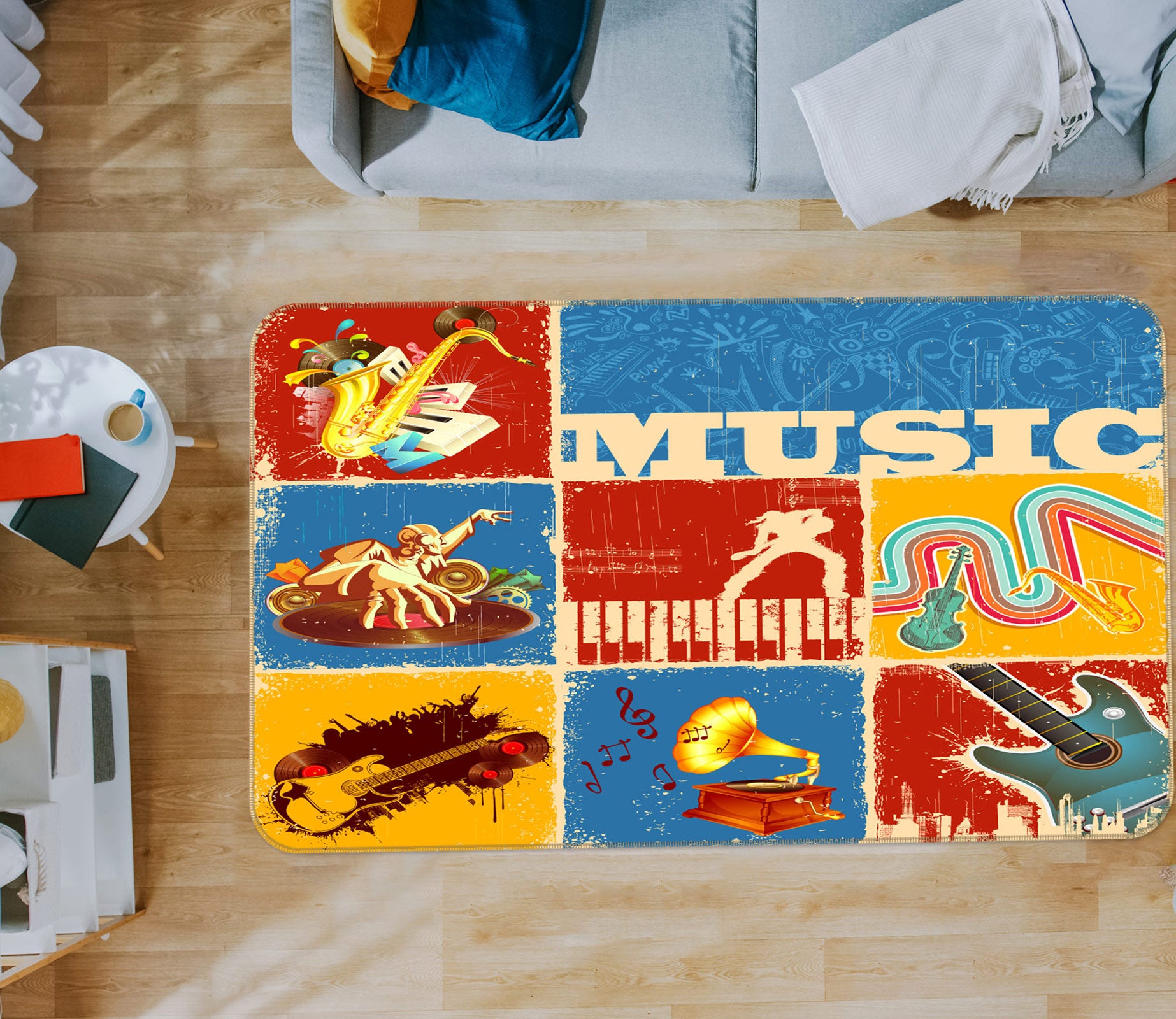 3D Musical Instrument 37097 Non Slip Rug Mat
