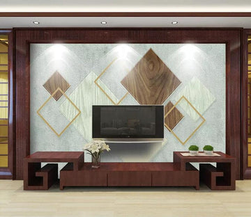 3D Wooden Rhombus 2680 Wall Murals Wallpaper AJ Wallpaper 2 