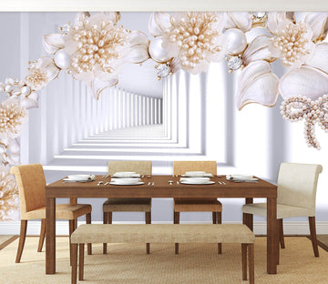 3D Pearl Flower 1401 Wall Murals Wallpaper AJ Wallpaper 2 