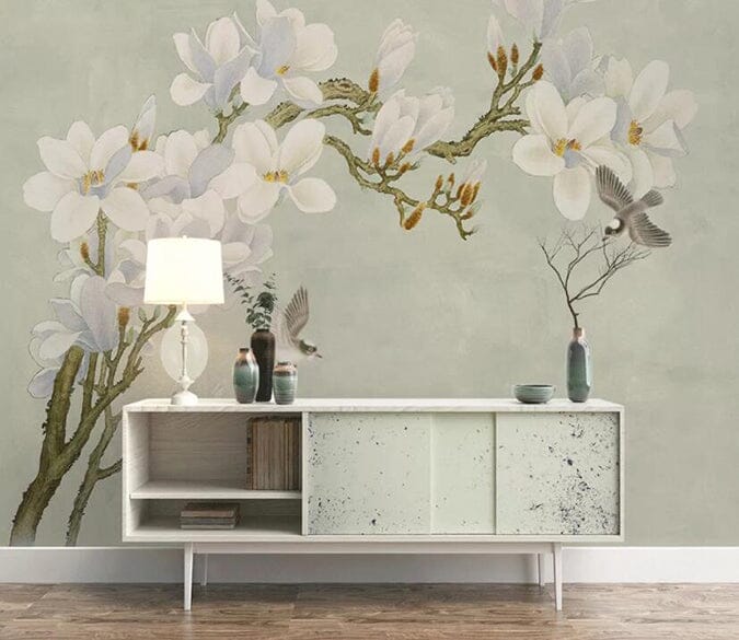 3D White Flowers 1678 Wall Murals Wallpaper AJ Wallpaper 2 