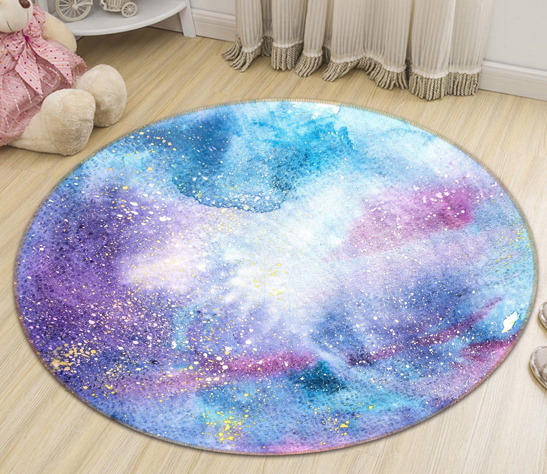 3D Rainbow Colors 71204 Round Non Slip Rug Mat
