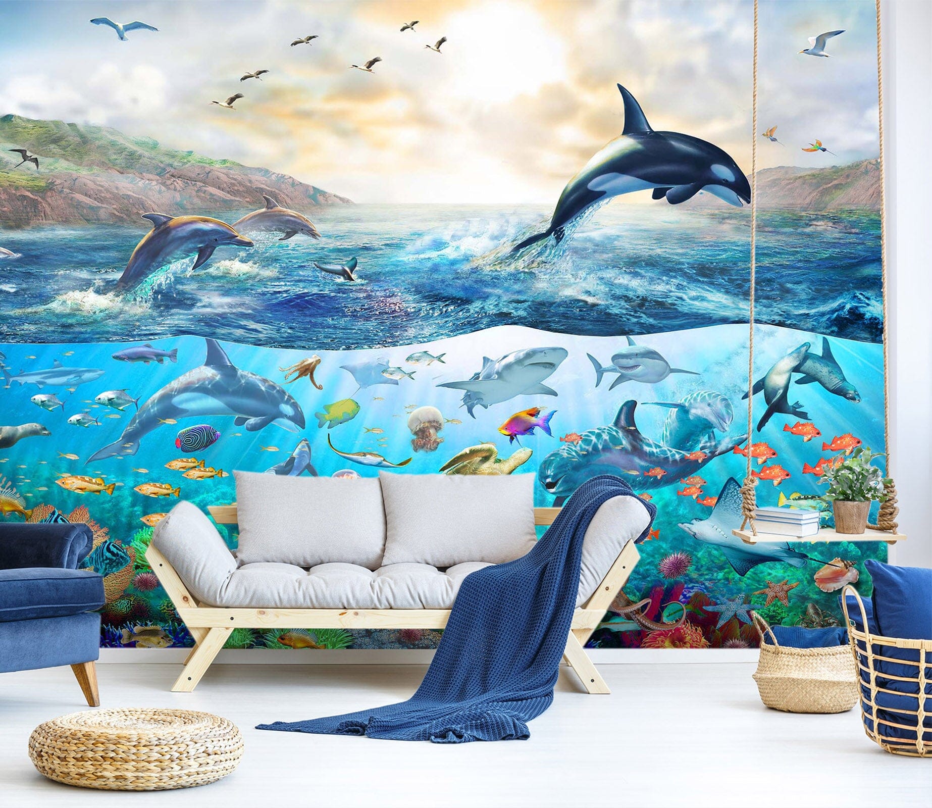 3D Ocean Panorama 1408 Adrian Chesterman Wall Mural Wall Murals Wallpaper AJ Wallpaper 2 