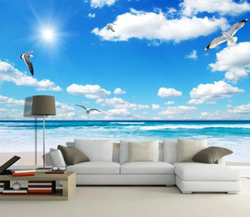 3D Sunshine Seagull WC457 Wall Murals