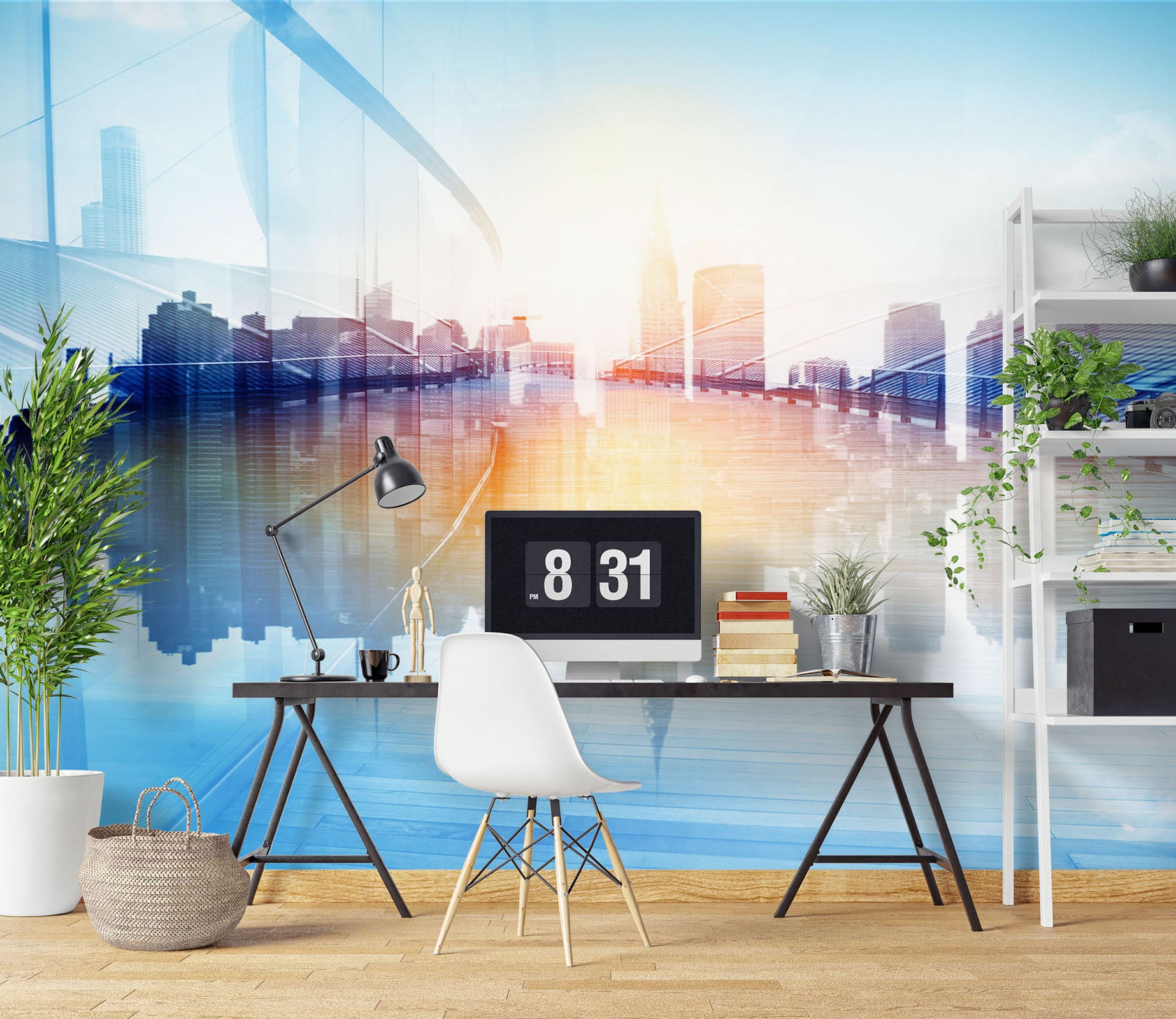 3D Sun Glass Building 1083 Wall Murals