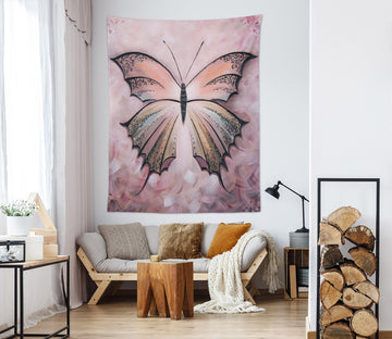 3D Pink Butterfly 3702 Skromova Marina Tapestry Hanging Cloth Hang