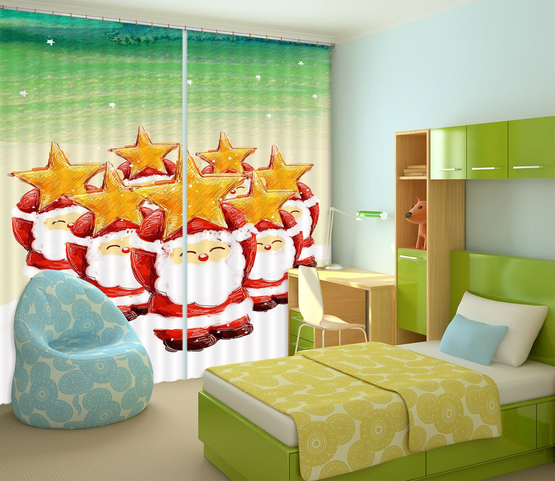 3D Graffiti Old Man Star 76 Curtains Drapes Curtains AJ Creativity Home 