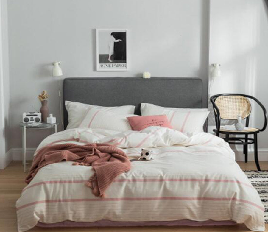 3D Pink Stripe 40131 Bed Pillowcases Quilt