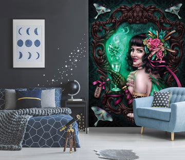 3D Pink Flower Woman 8801 Brigid Ashwood Wall Mural Wall Murals