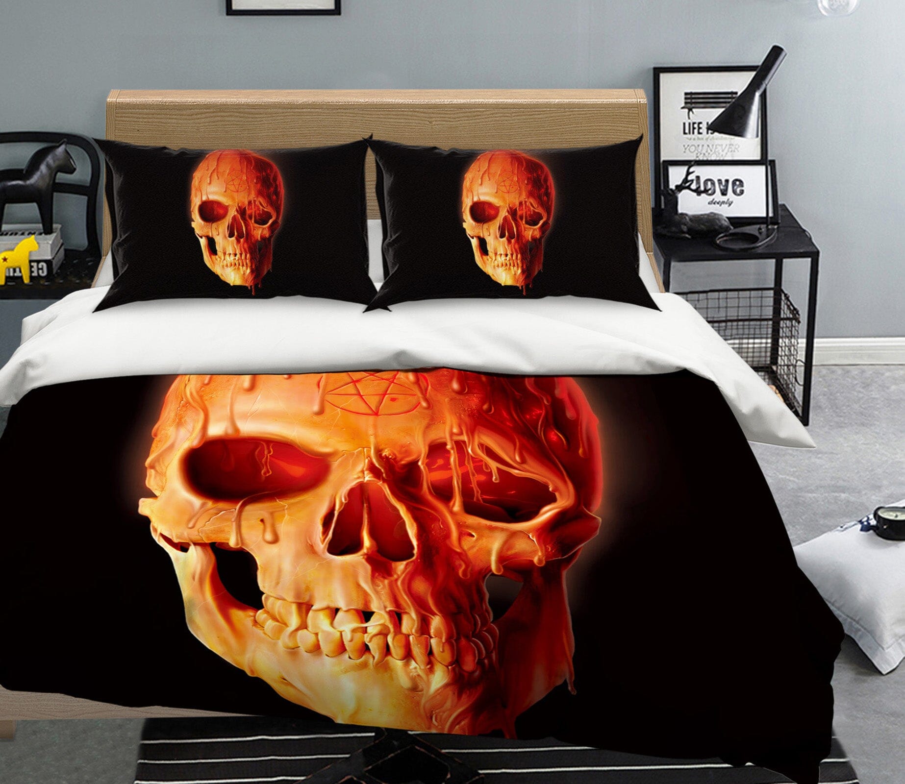 3D Wax Skull 099 Bed Pillowcases Quilt Exclusive Designer Vincent Quiet Covers AJ Creativity Home 