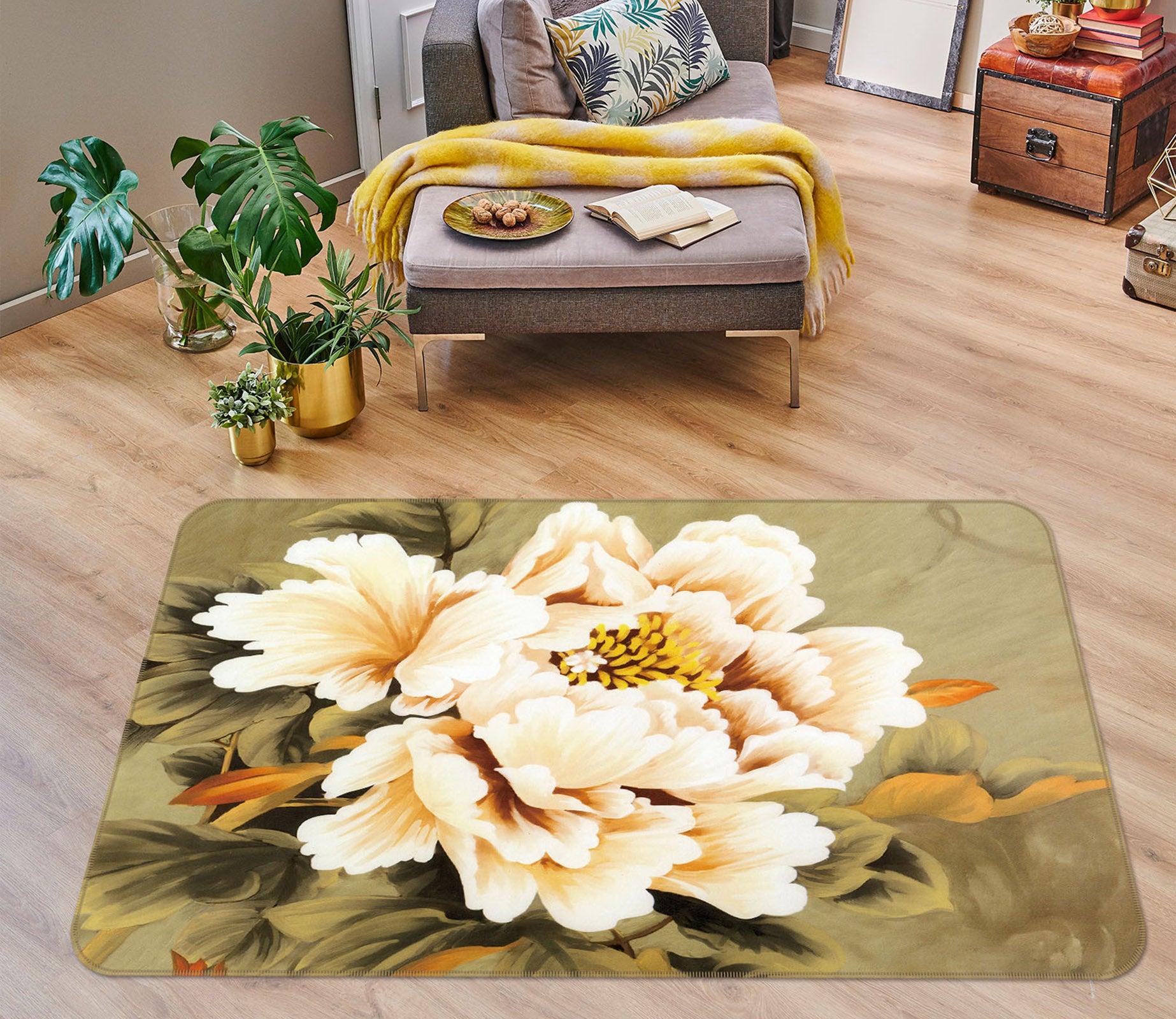 3D Flowers 32039 Non Slip Rug Mat