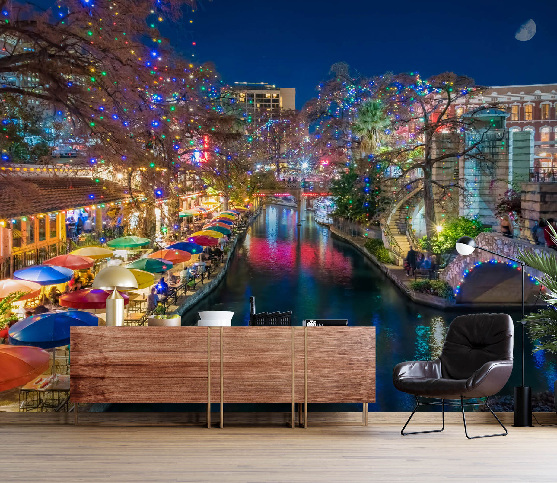 3D Town Lights 5241 Beth Sheridan Wall Mural Wall Murals