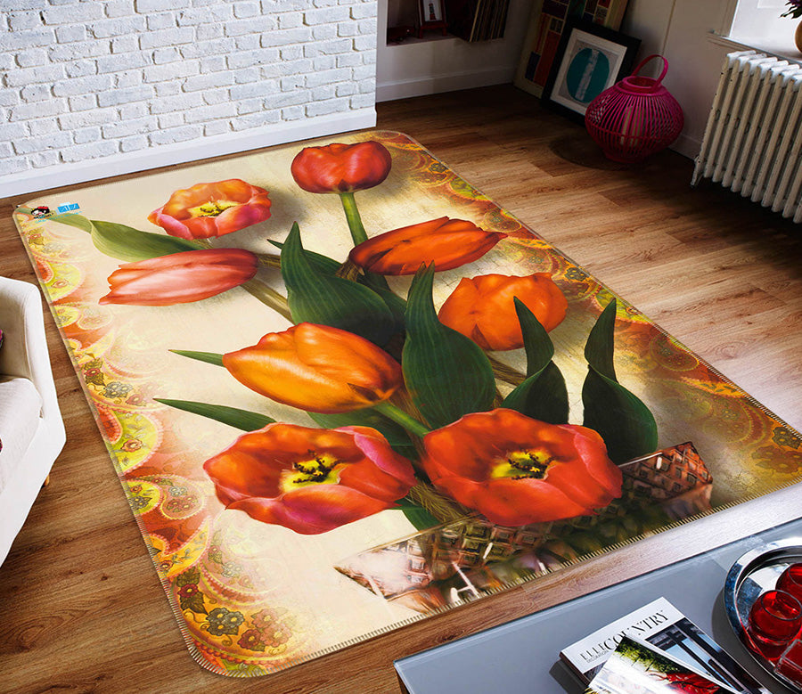 3D Flowers 66155 Non Slip Rug Mat