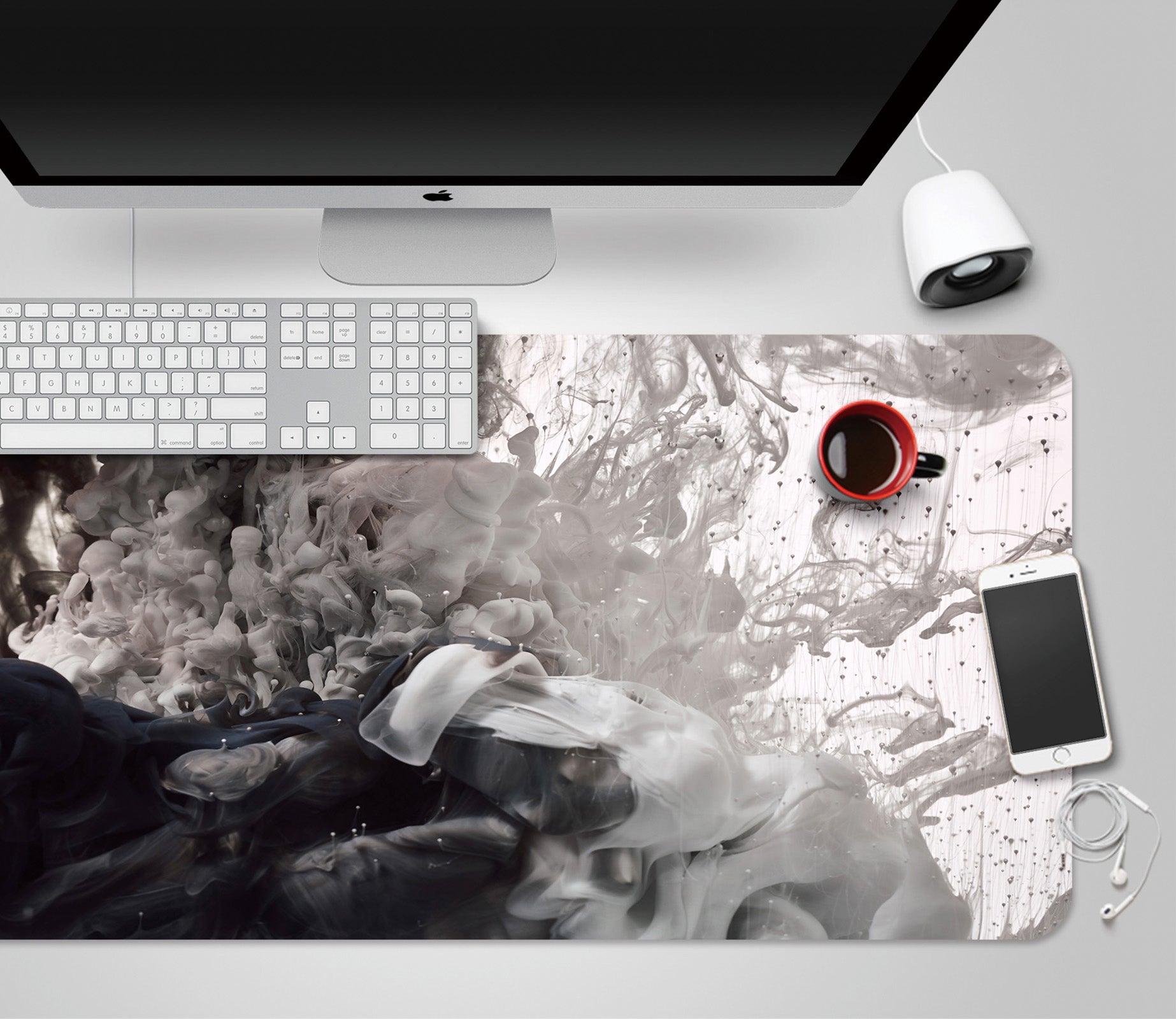 3D Gray Smoke 17197 Desk Mat