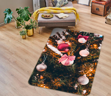 3D Tree Ball Pendant 55152 Christmas Non Slip Rug Mat Xmas