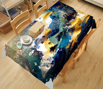 3D Blue Gold Graffiti 64 Tablecloths Wallpaper AJ Wallpaper 