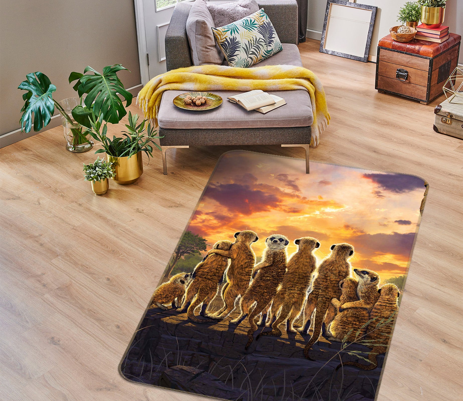 3D Meerkats 84239 Vincent Hie Rug Non Slip Rug Mat