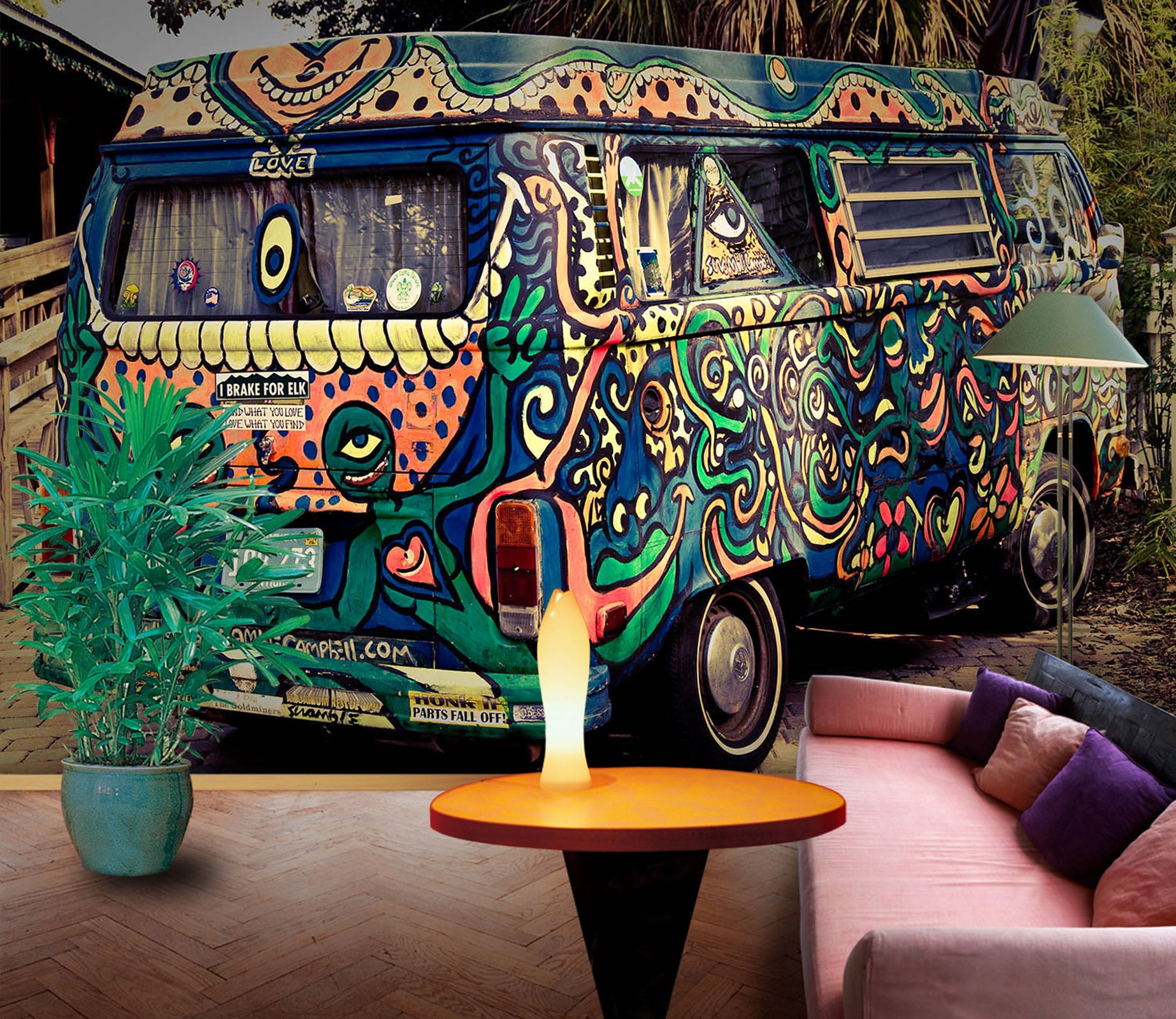 3D Monster Pattern Car 087 Vehicle Wall Murals