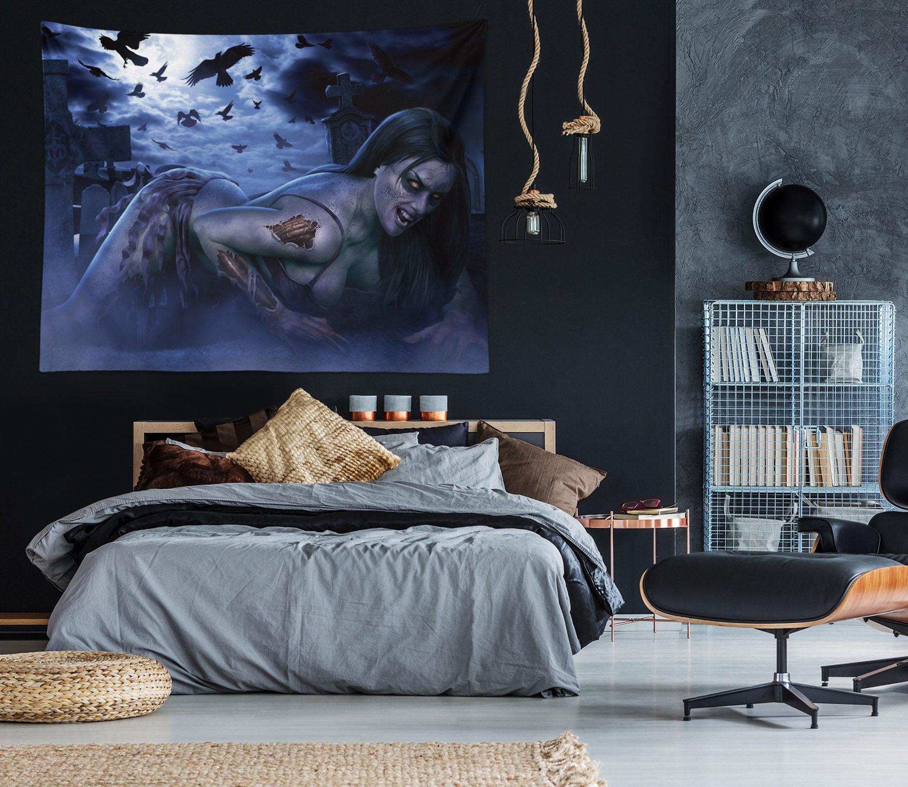 3D Zombie Woman 121209 Tom Wood Tapestry Hanging Cloth Hang