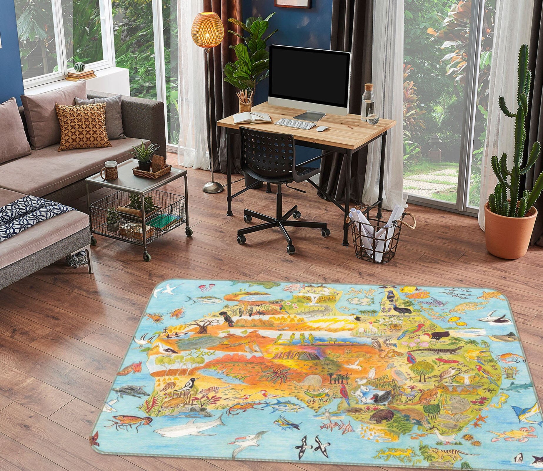 3D Forest Animals 1051 Michael Sewell Rug Non Slip Rug Mat Mat AJ Creativity Home 