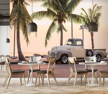 3D Coconut Tree Truck 370 Vehicle Wall Murals