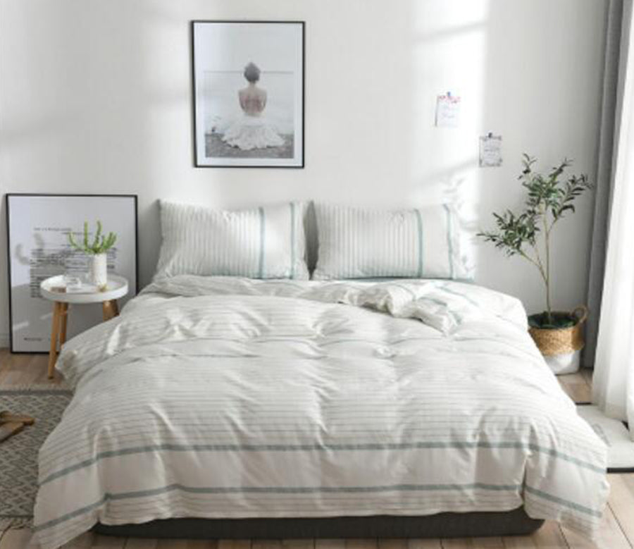 3D White Green 17197 Bed Pillowcases Quilt