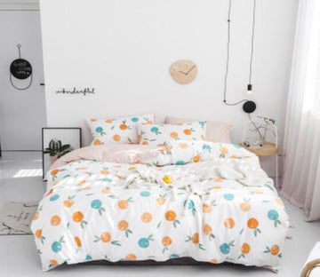 3D Green Orange Fruit 15157 Bed Pillowcases Quilt