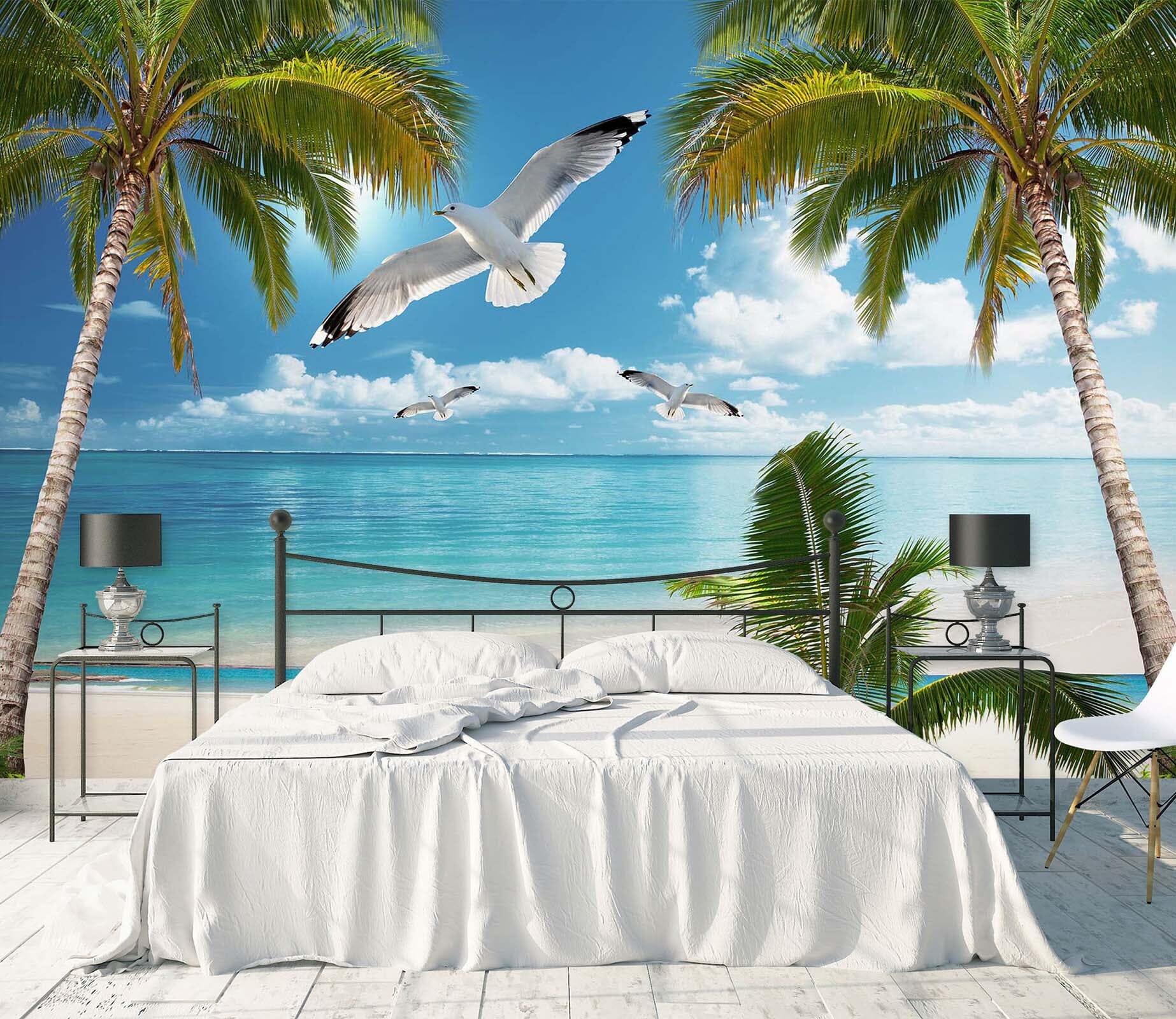 3D Coconut Palm Tree 1633 Wall Murals Wallpaper AJ Wallpaper 2 