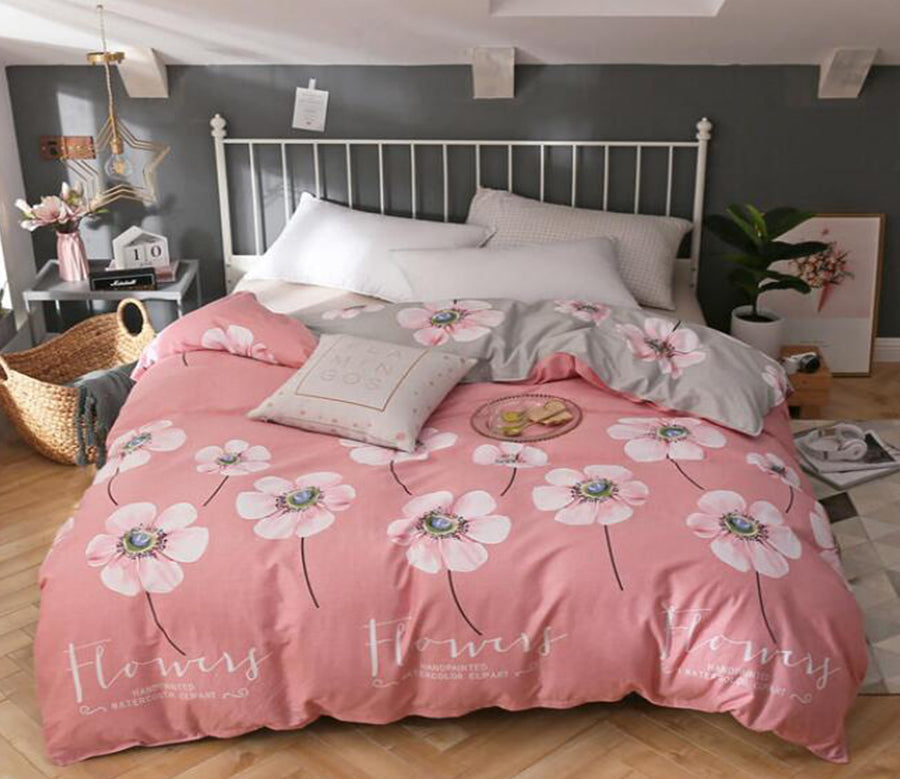 3D Big Pink Flower 4119 Bed Pillowcases Quilt