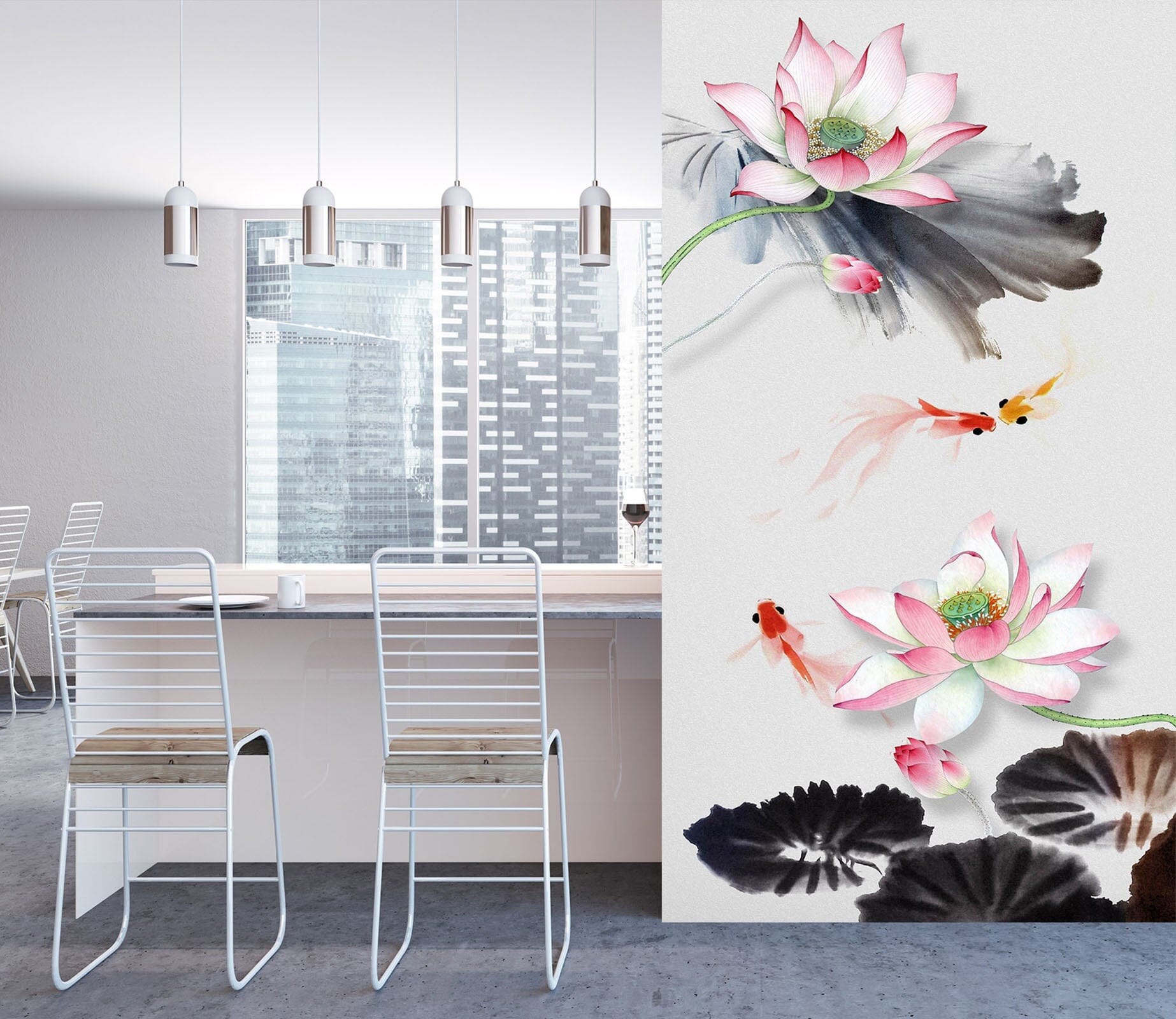 3D Painted Lotus 1854 Wall Murals Wallpaper AJ Wallpaper 2 