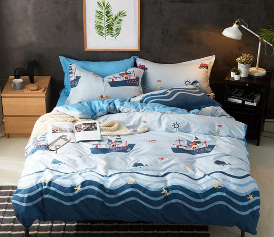 3D Ferry Wave 2145 Bed Pillowcases Quilt